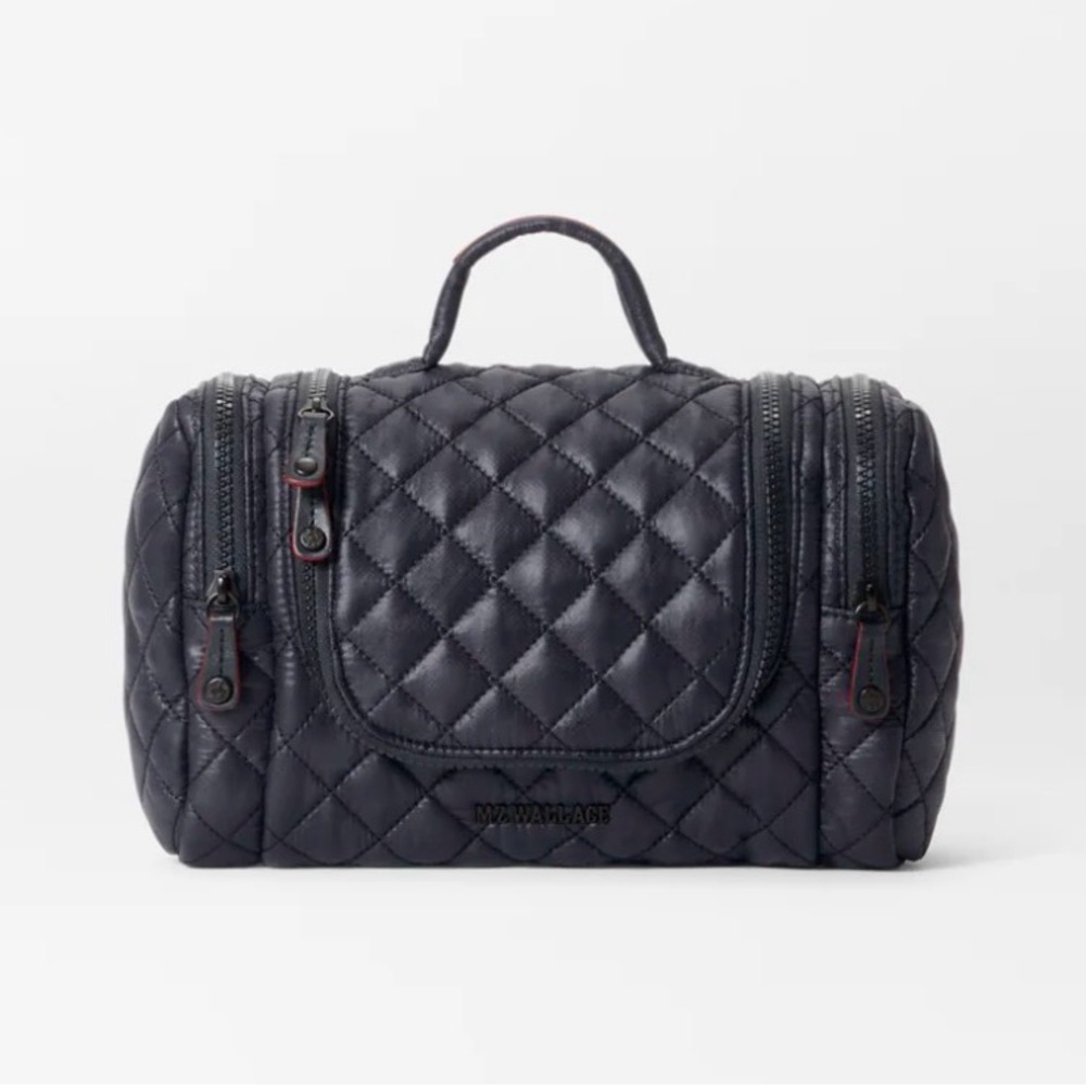 NWOT MZ Wallace Dark Quilted Cosmetic Bag